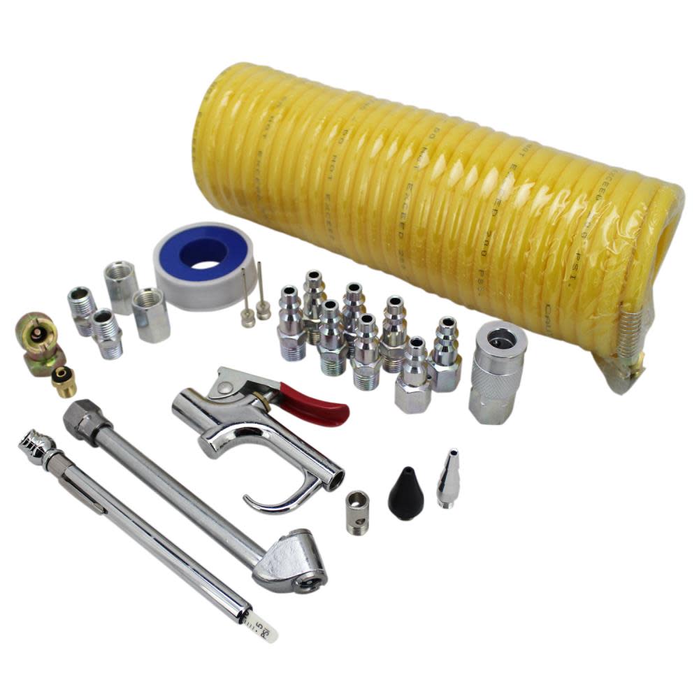 Milton EXELAIR Recoil Air Hose and Air Accessory Kit 25pc - Ascmtools