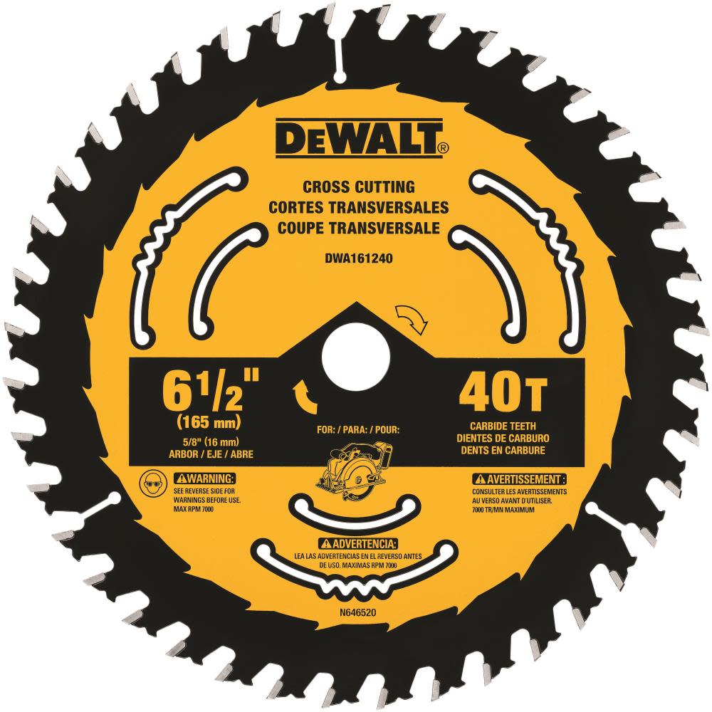 DEWALT 6-1/2 In. 40T Circular Saw Blade 1 - Ascmtools