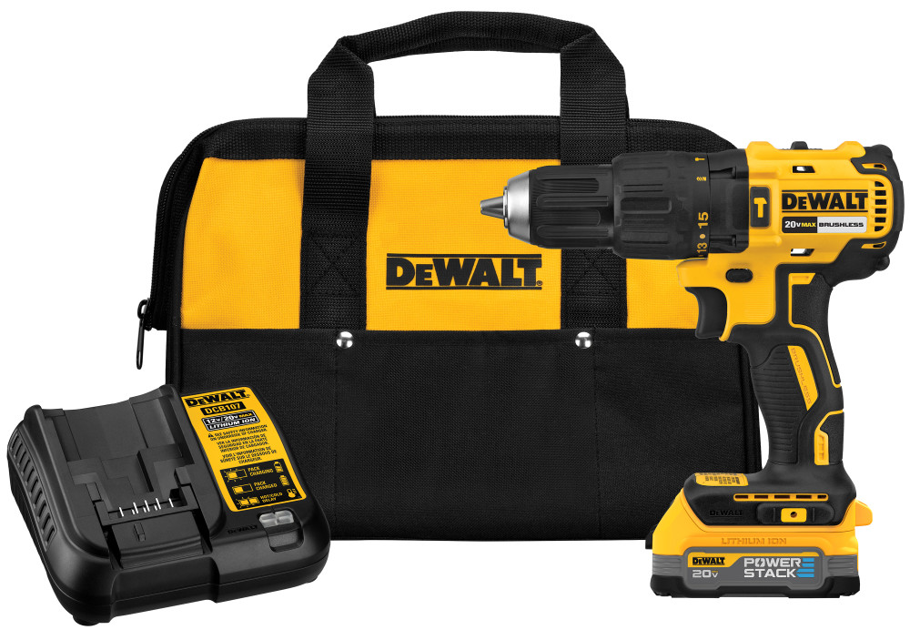 DEWALT 20V Compact Hammer Drill Kit with POWERSTACK Battery - Ascmtools