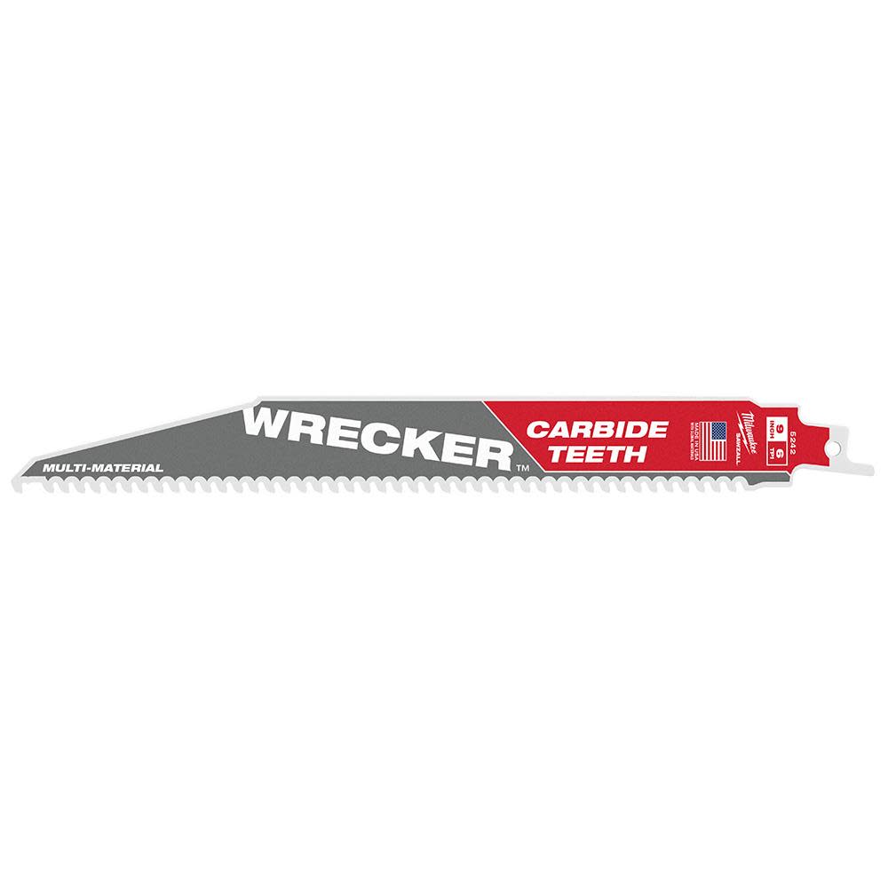 Milwaukee 9″ 6 TPI THE WRECKER with Carbide Teeth SAWZALL Blade 1PK - Ascmtools