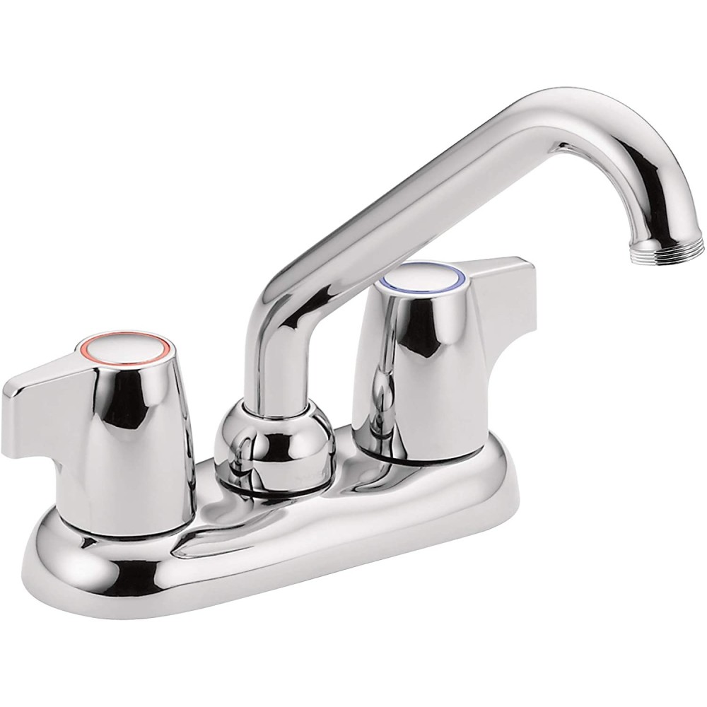 Moen Chateau Utility Laundry Faucet Chrome 2 Handle 4″ Low Arc - Ascmtools
