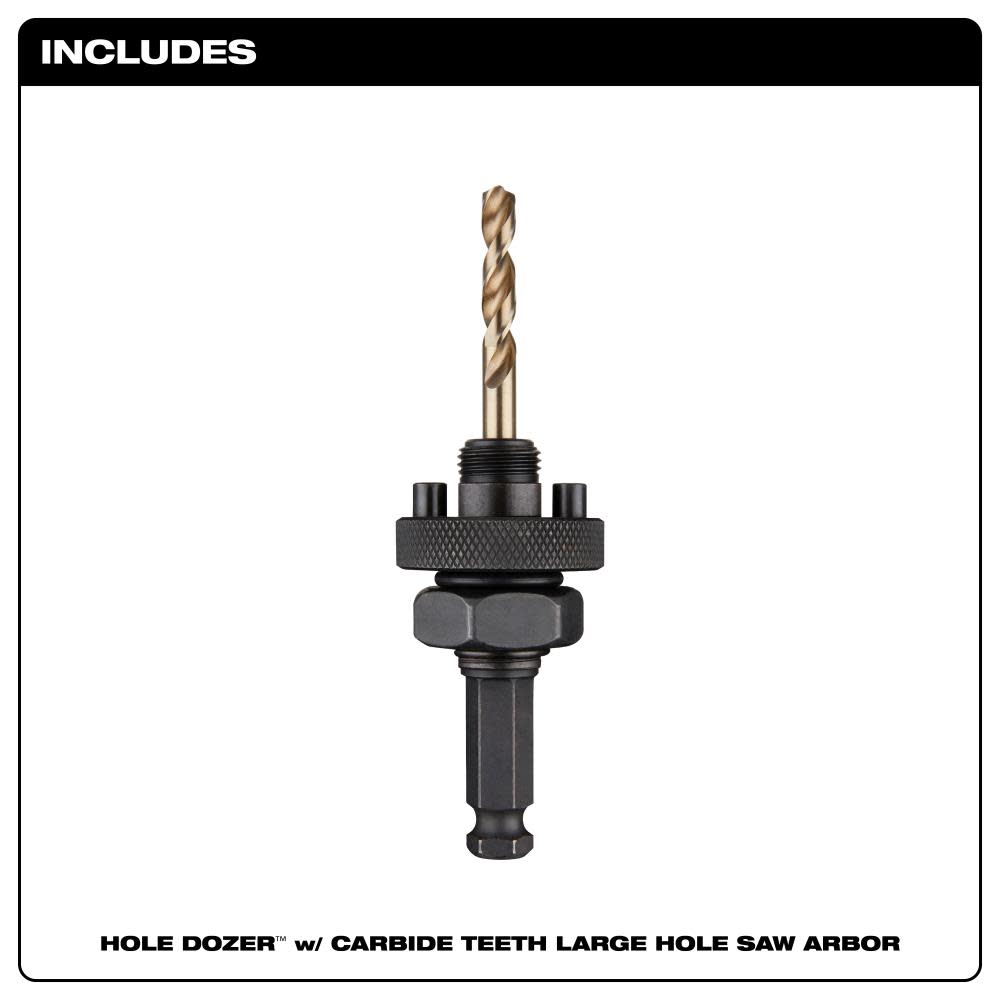 Milwaukee HOLE DOZER with Carbide Teeth Large Arbor with Cobalt Pilot Bit - Ascmtools