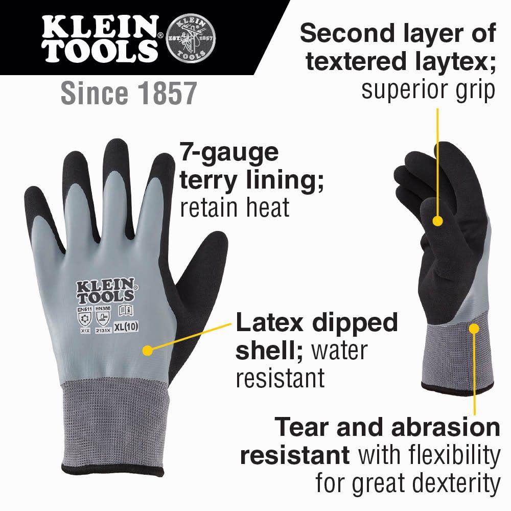 Klein Tools Thermal Dipped Gloves XL - Ascmtools