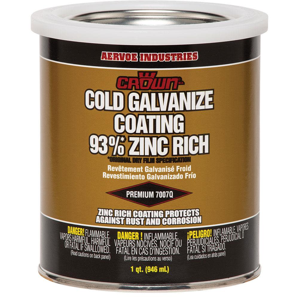 Crown Cold Galvanizing Coating 93% Zinc Rich 1 Quart - Ascmtools