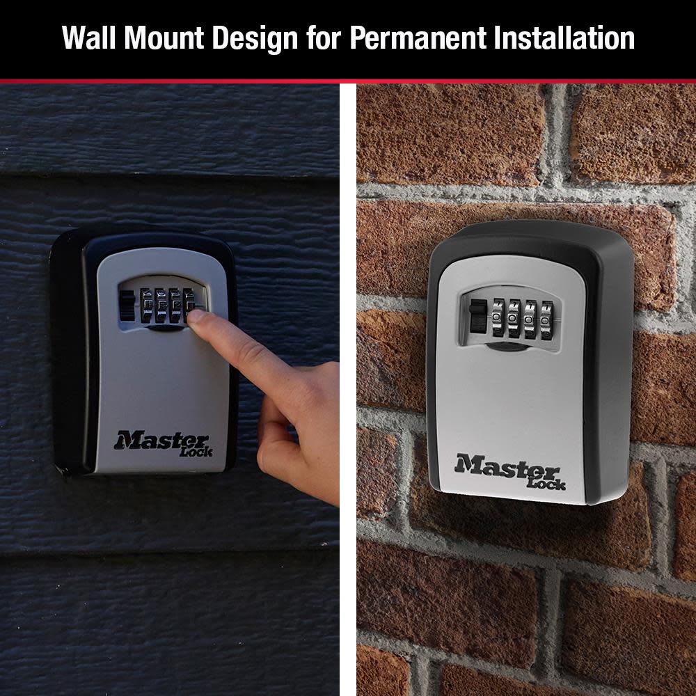 Master Lock 3-1/4in (83mm) Wide Set Your Own Combination Wall Lock Box - Ascmtools