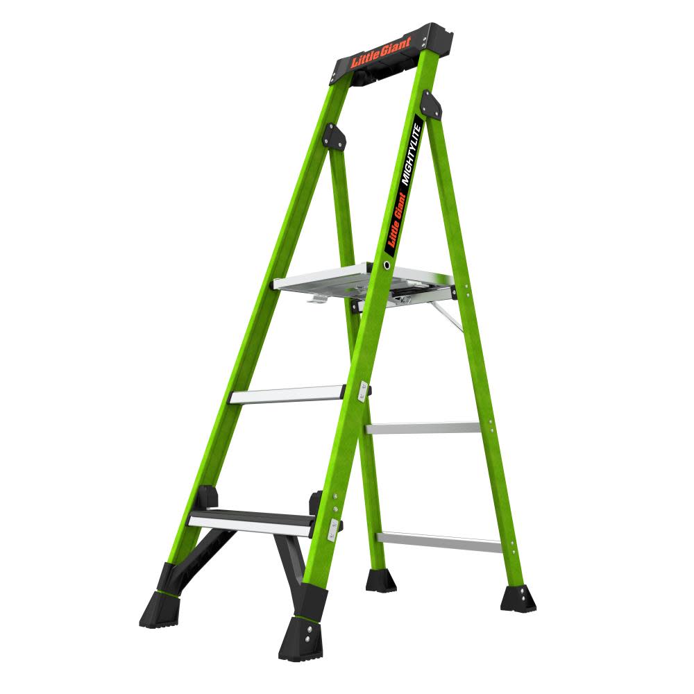 Little Giant Safety Mighty Lite 5′ Model – ANSI Type IAA – 375 lb Rated Fiberglass Stepladder with Ground Cue - Ascmtools