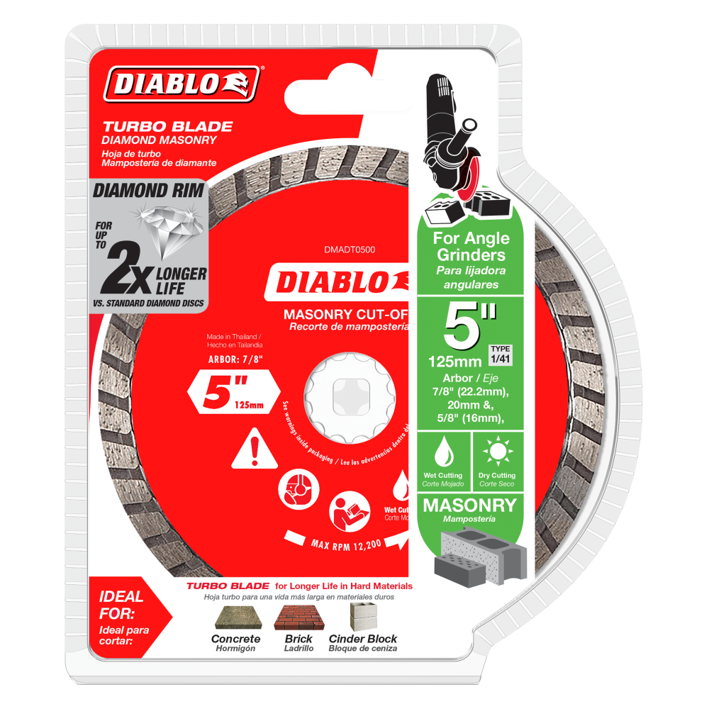 Diablo Tools 5″ Diamond Turbo Cut Off Discs Masonry - Ascmtools
