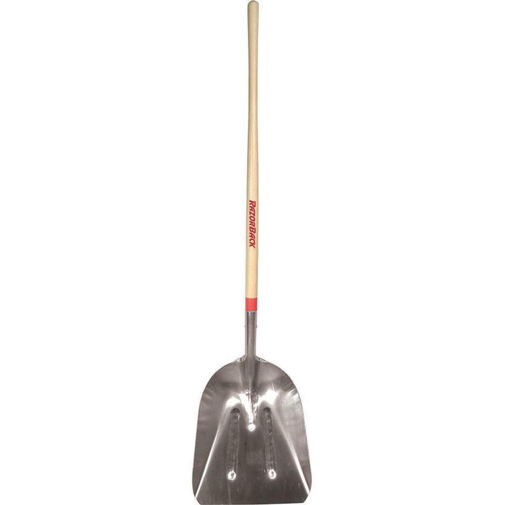 Razorback #10 Aluminum Scoop Shovel with 48″ North American Wood Handle - Ascmtools