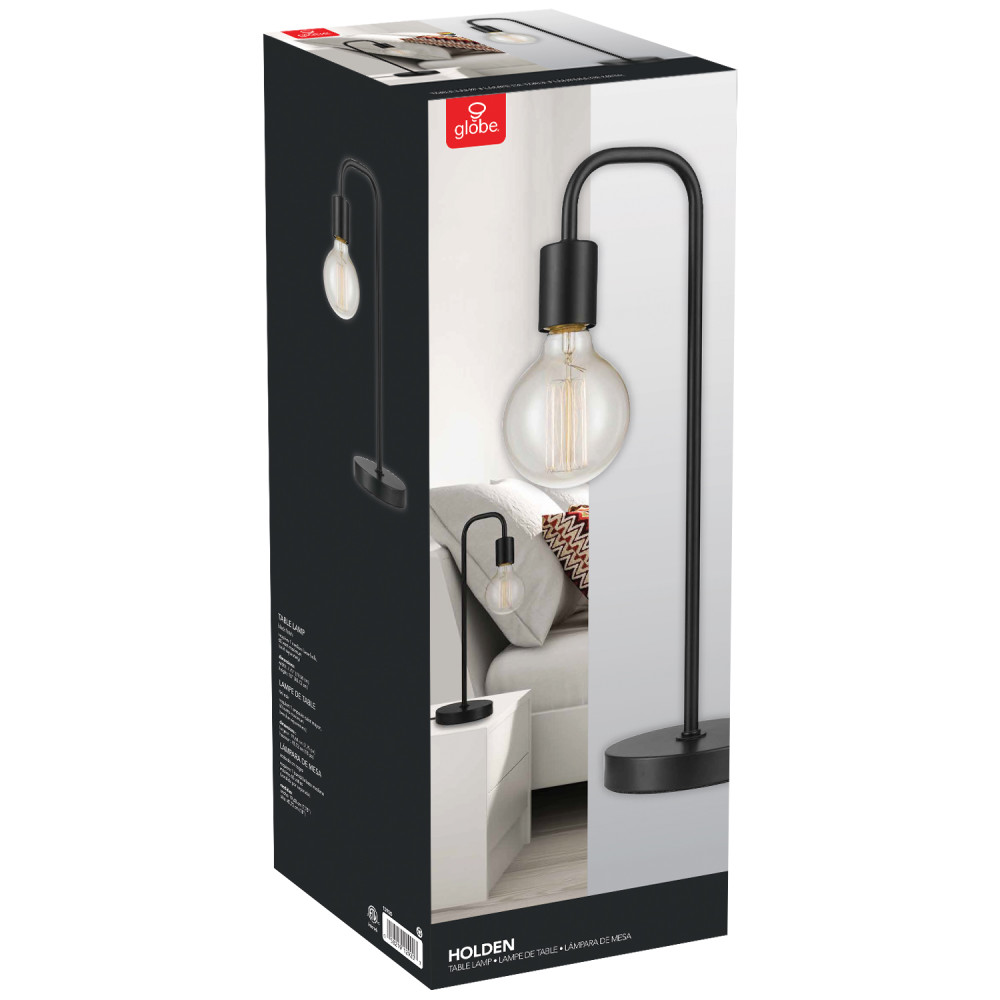 Globe Electric Holden Scandinavian Table Lamp 18″ Satin Black - Ascmtools