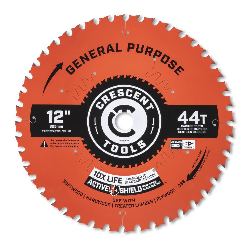 Crescent Circular Saw Blade 12″ x 44 Tooth General Purpose - Ascmtools