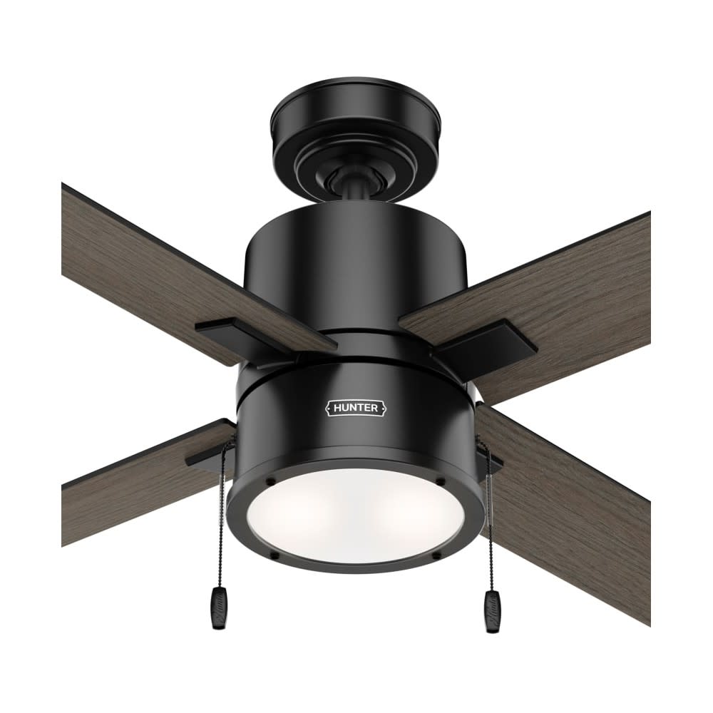 Hunter Fan Beck Ceiling Fan 52″ Matte Black/Greyed Walnut - Ascmtools