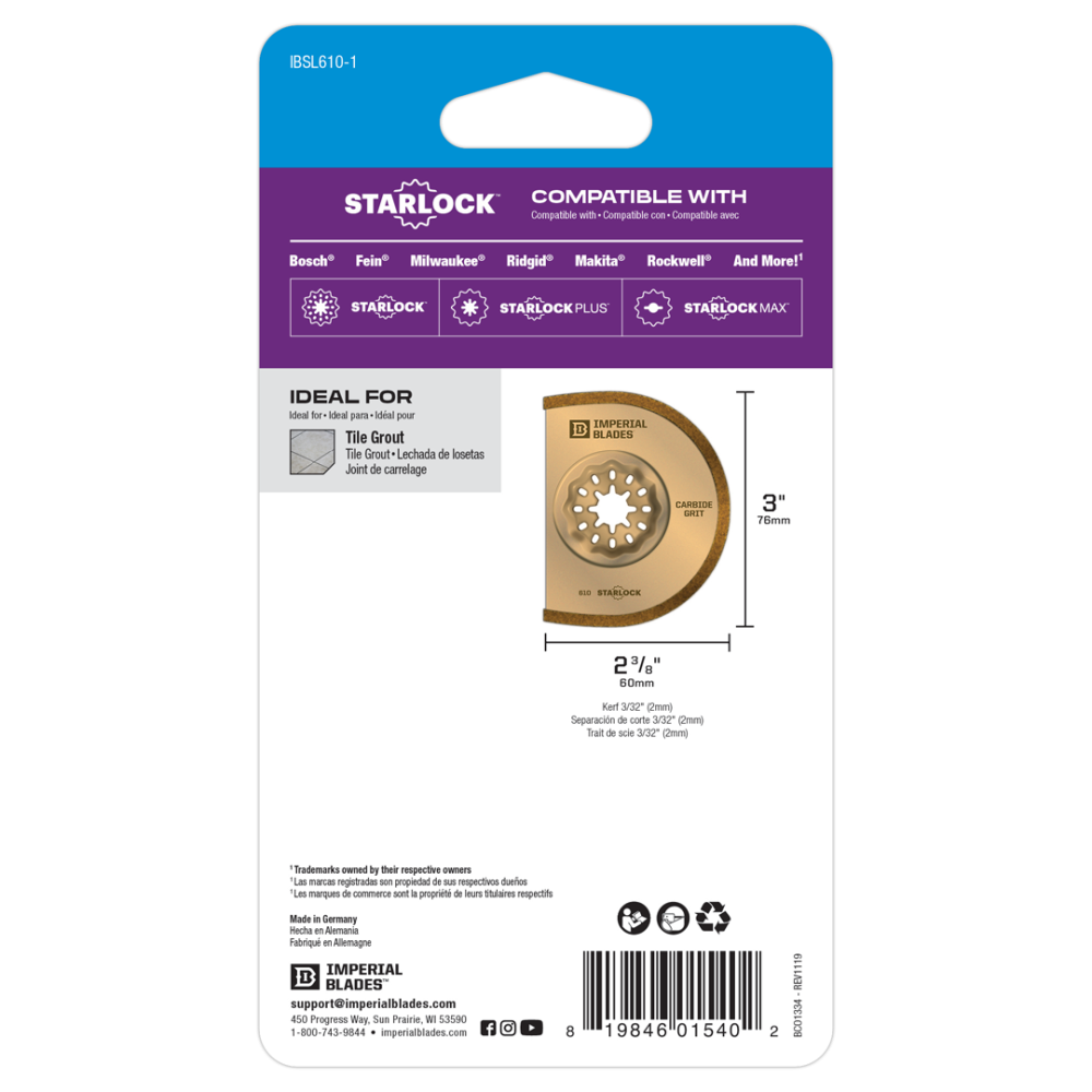 Imperial Blades Starlock 3″ Carbide Grit Segment Blade 1pc - Ascmtools