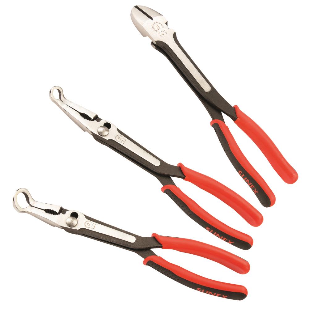 Sunex 3 Pc 11 In. Heavy Duty Specialty Pliers Set - Ascmtools
