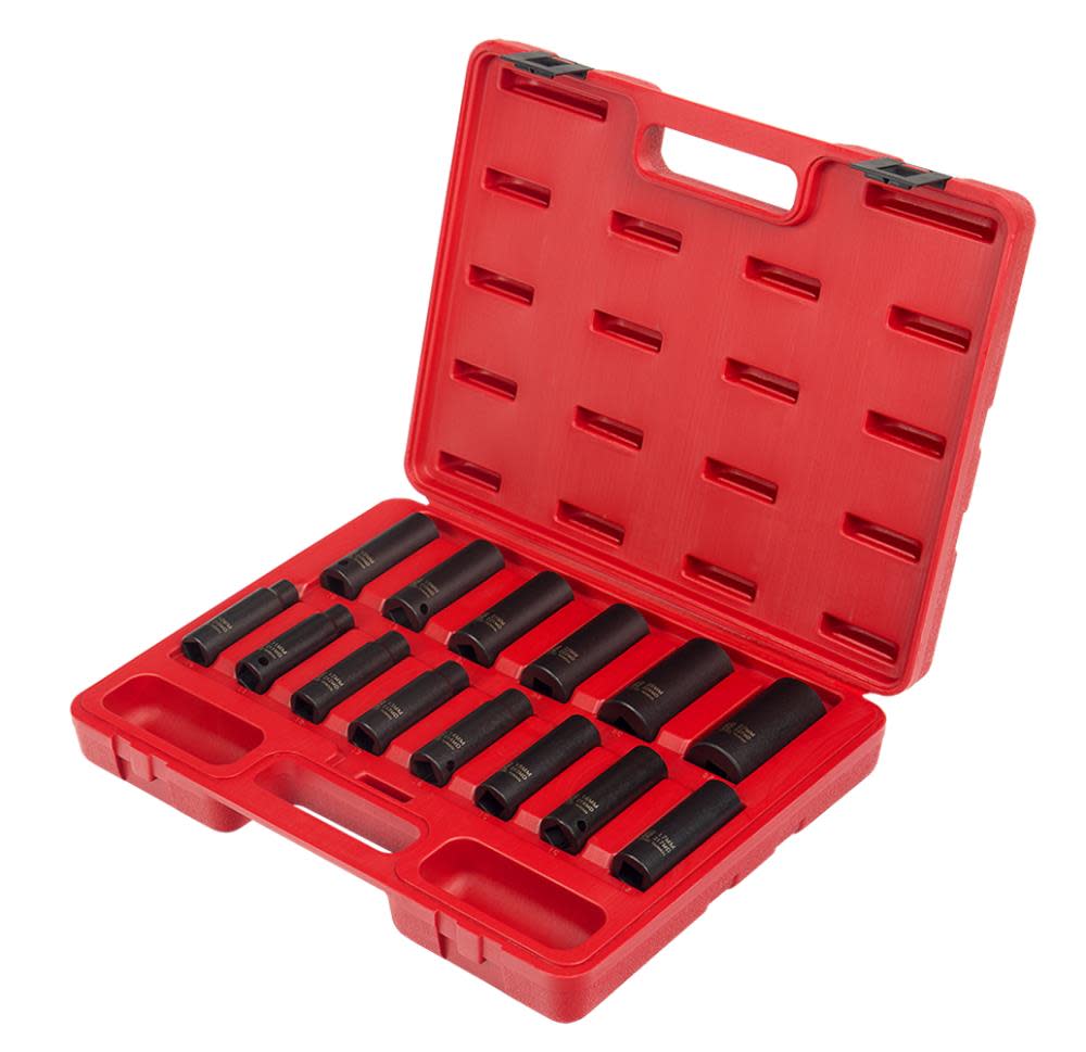 Sunex 1/2 In. Drive Metric Deep Impact Socket Set 14 pc. - Ascmtools