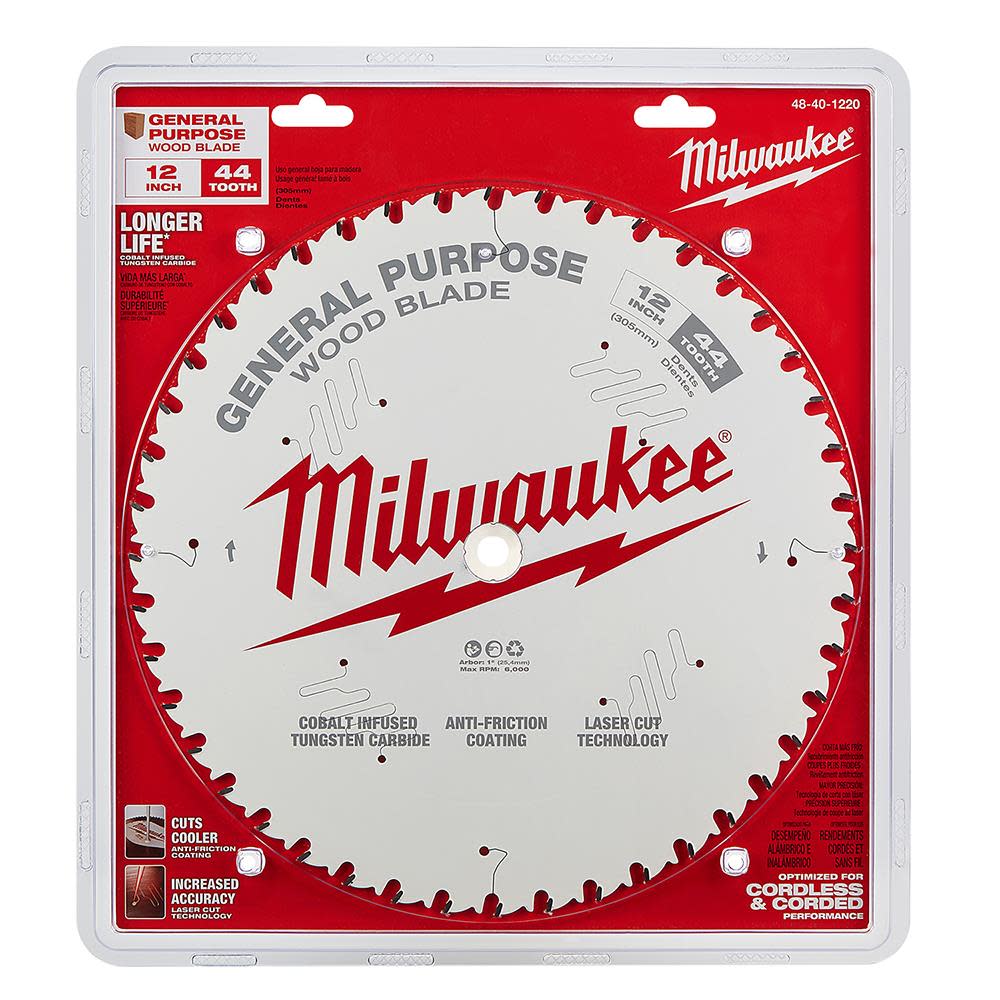 Milwaukee 12 in. 44T General Purpose Circular Saw Blade - Ascmtools