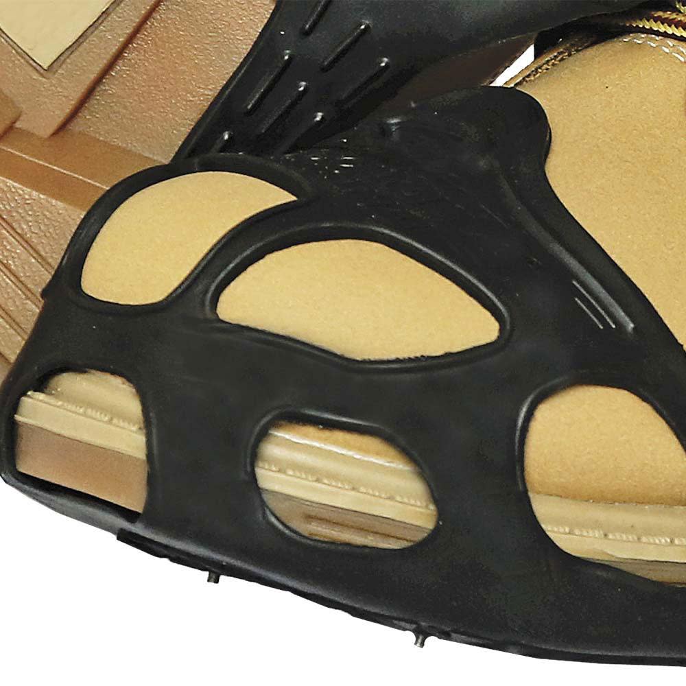 Due North All Purpose Industrial Footwear Traction Aid with 8 Ice Diamond Tungsten Carbide Spikes Pulse Grip Tread Pattern Rubber Black Unisex Small - Ascmtools
