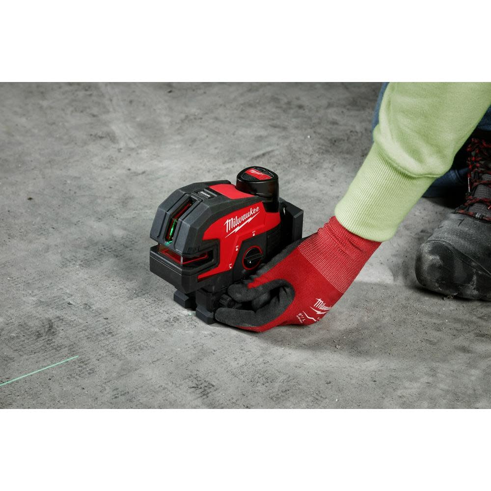 Milwaukee M12 Green Cross Line & 4 Points Laser Kit - Ascmtools
