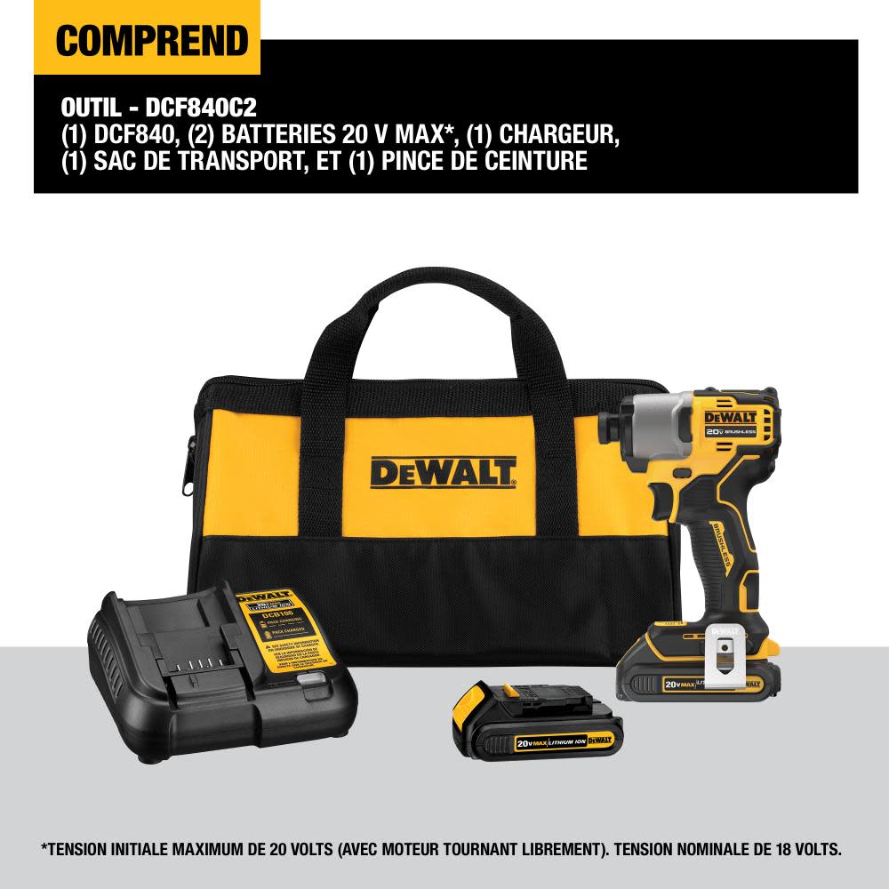 DEWALT 20V MAX 1/4″ Impact Driver Kit Brushless Cordless - Ascmtools