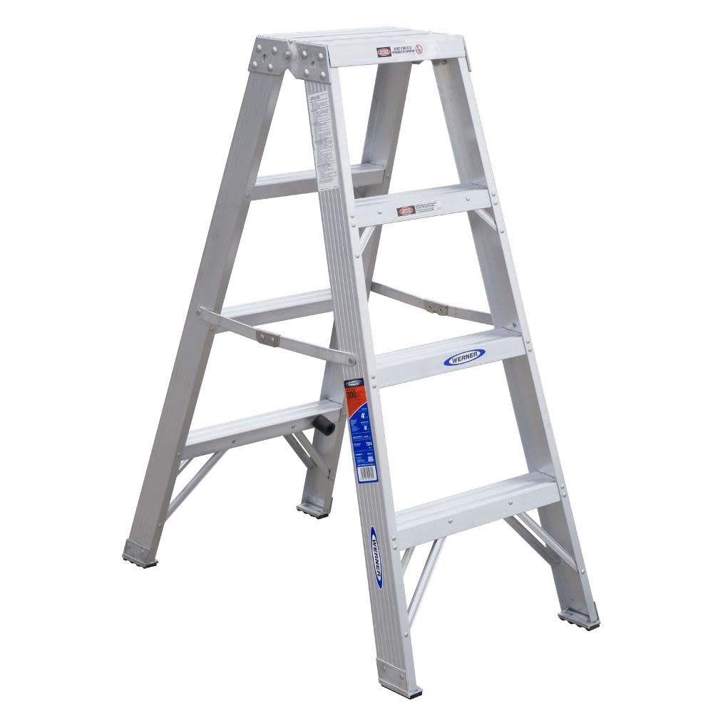 Werner 4 Ft. Aluminum Twin-Step Ladder Type IA - Ascmtools