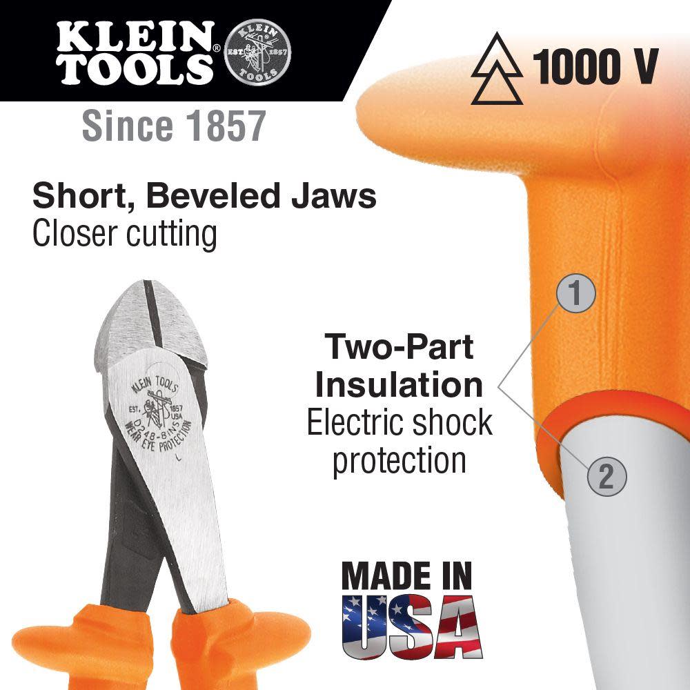 Klein Tools Pliers Insulated HD Diag Cut 8″ - Ascmtools