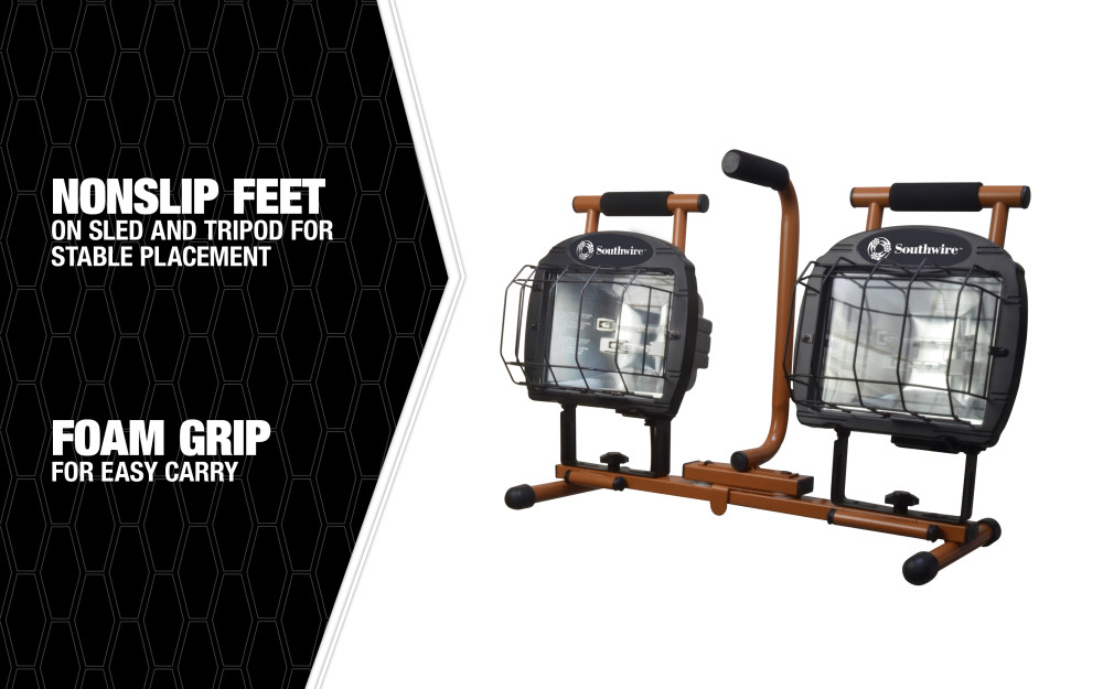 Southwire Tripod Work Light 1400 Watt Halogen Twin Head - Ascmtools