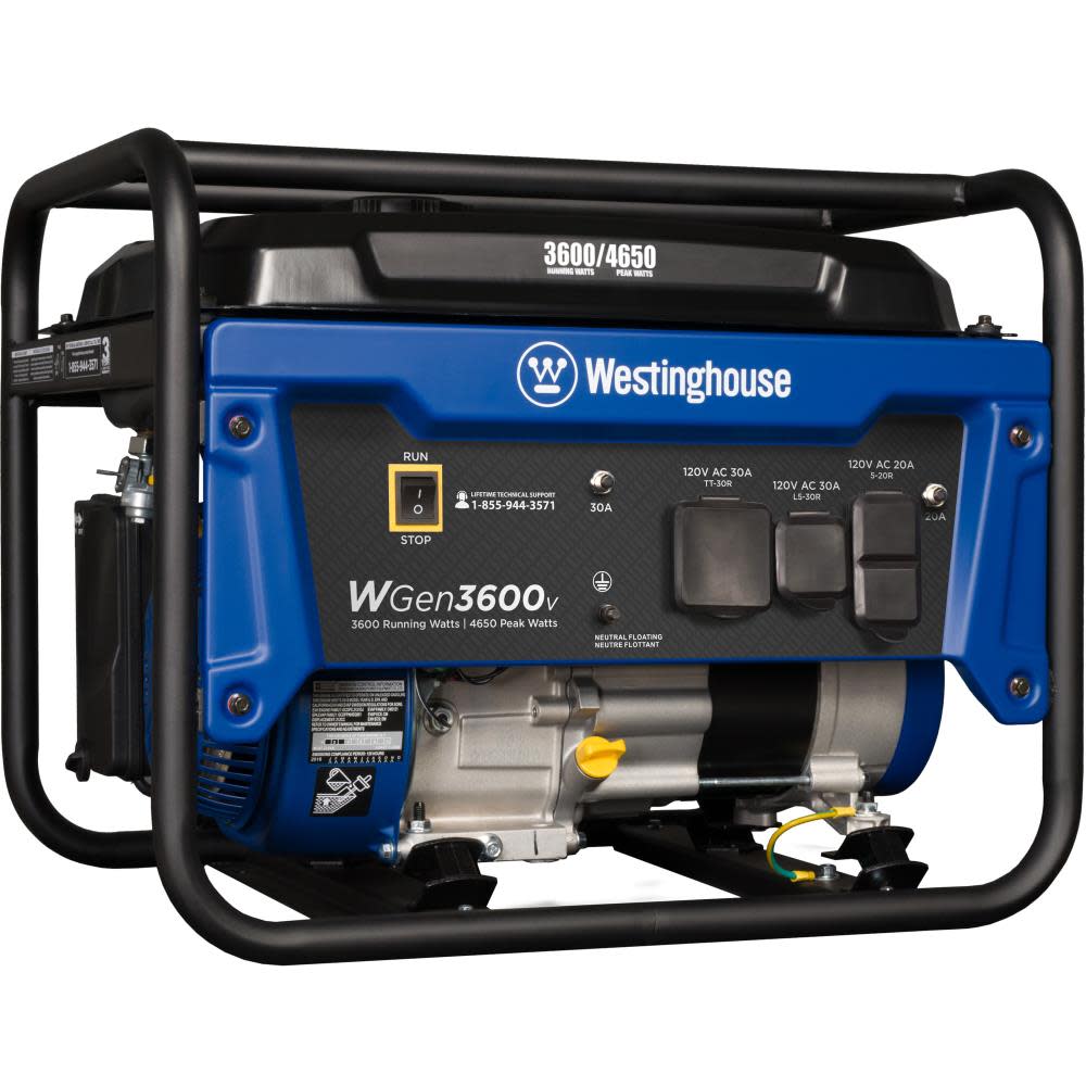 Westinghouse Outdoor Power 3600 Running Watt Portable Gas Powered Generator with RV Ready TT-30R 30 Amp Receptacle - Ascmtools