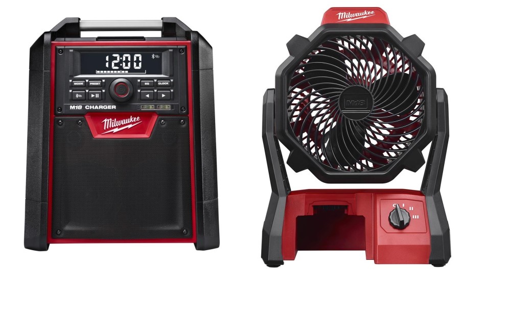 Milwaukee M18 Jobsite Fan & Bluetooth Radio/Charger Bare Tool Bundle - Ascmtools