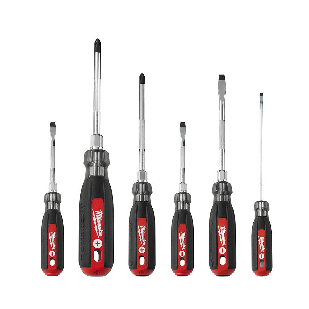 Milwaukee 6Pc Cushion Grip Screwdriver Kit - Ascmtools