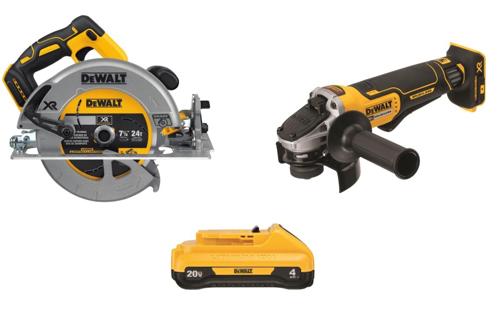 DEWALT 20V MAX 7 1/4 Circular Saw & 4.5″ Angle Grinder Kit Bundle - Ascmtools