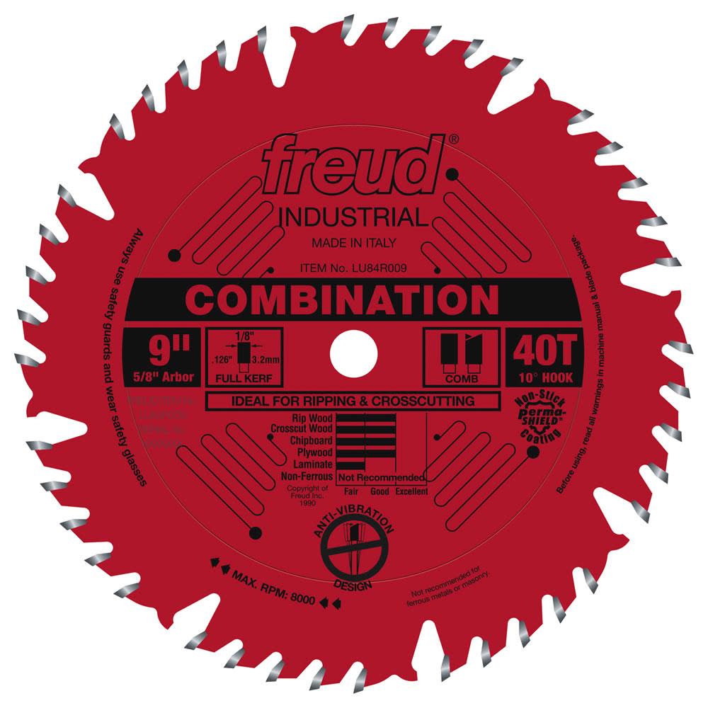 Freud 9″ Combination Blade with Perma-SHIELD Coating - Ascmtools