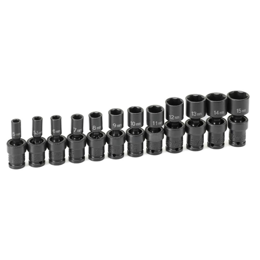 Grey Pneumatic 1/4 In. Drive Standard Length Surface Drive Universal Set - Ascmtools