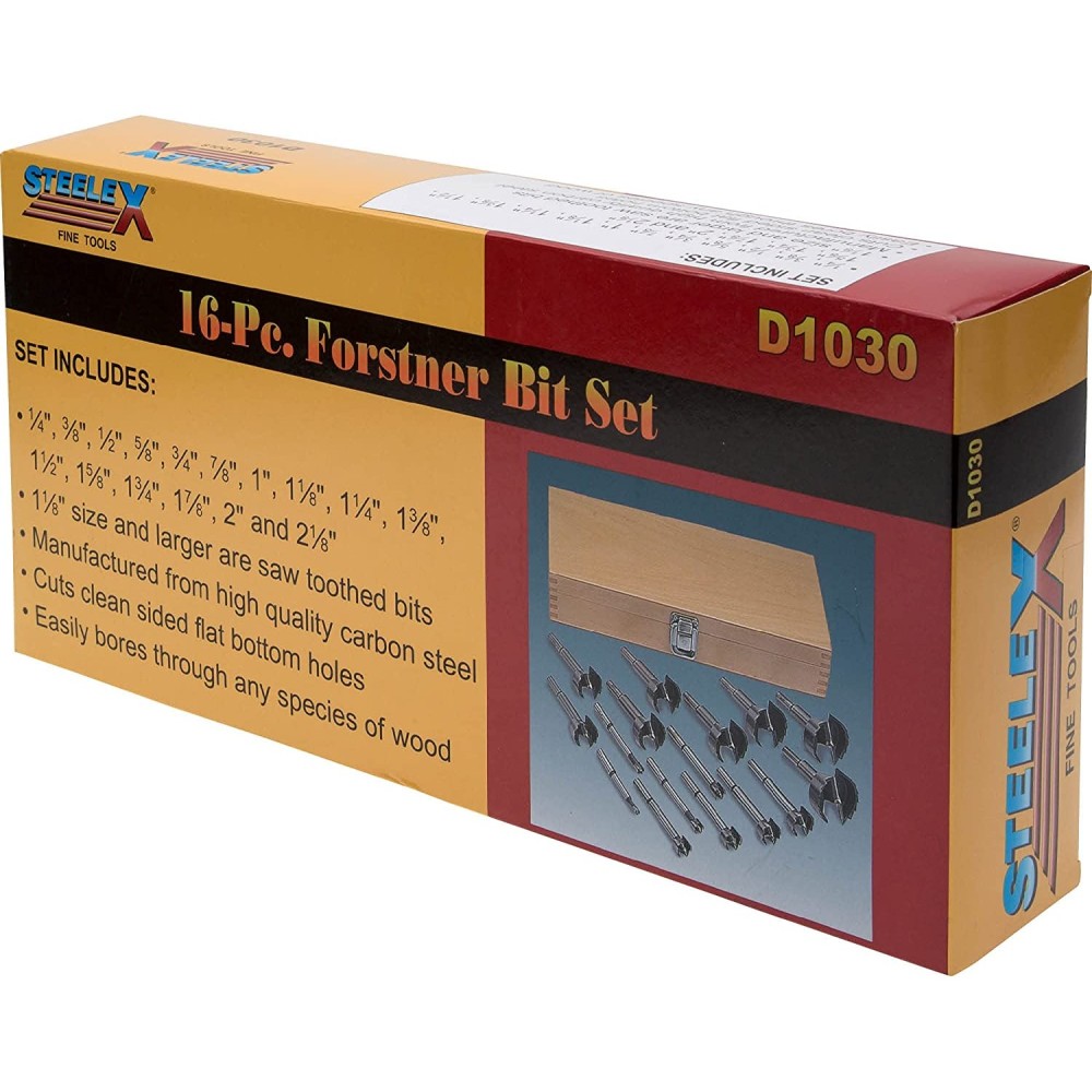 Steelex Forstner Bit Set 1/4 to 2-1/8″ 16pc - Ascmtools