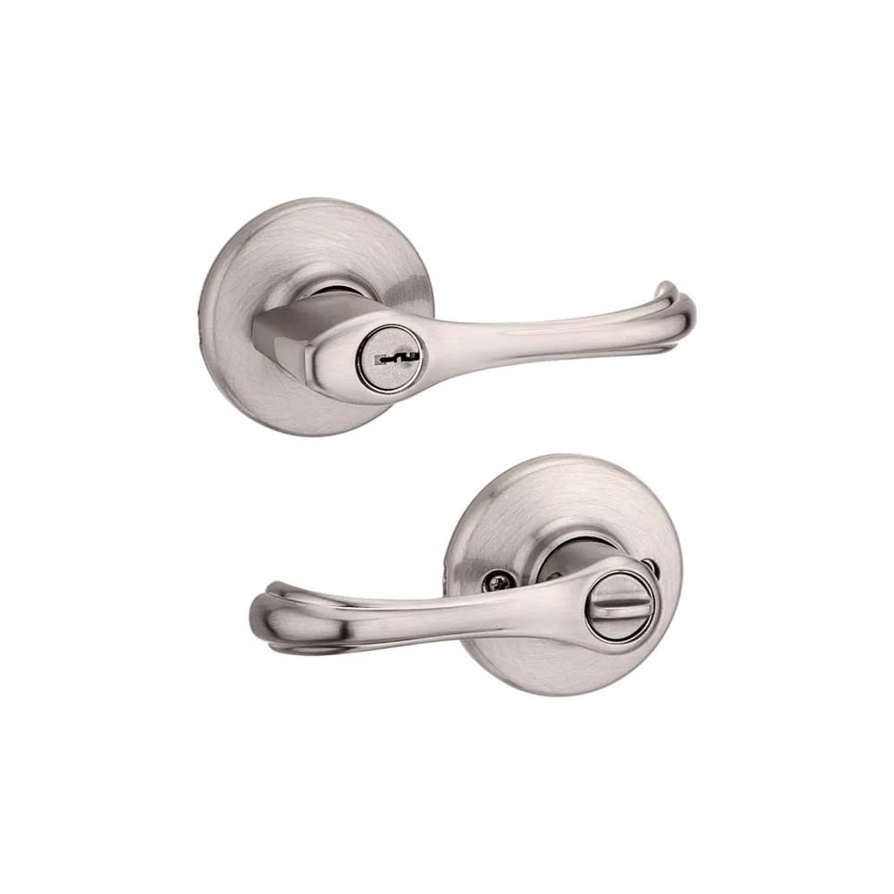 Kwikset Satin Nickel Keyed Entry Dorian Lockset Door Lever - Ascmtools