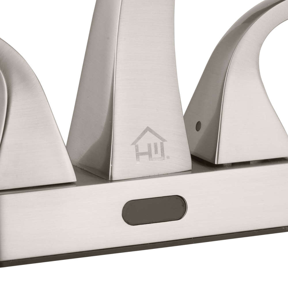 Homewerks Bathroom Sink Faucet Nickel 2 Handle Mid Arc - Ascmtools