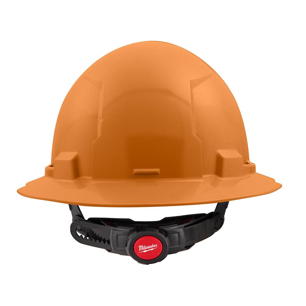 Milwaukee Orange Full Brim Hard Hat with 6pt Ratcheting Suspension Type 1 Class E - Ascmtools