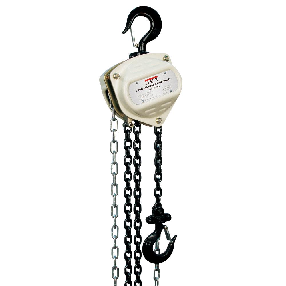 JET S90-100-30 1-Ton Hand Chain Hoist with 30 Ft. Lift - Ascmtools