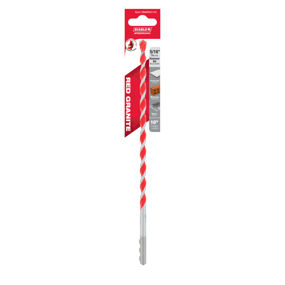 Diablo Tools 5/16″ x 8″ x 10″ SPEEDemon Red Granite Carbide-Tip Hammer Drill Bit - Ascmtools