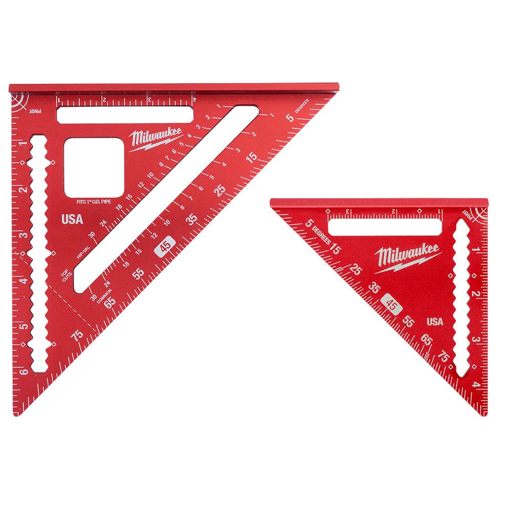 Milwaukee 7″ Rafter Square & 4 1/2″ Trim Square 2pc - Ascmtools