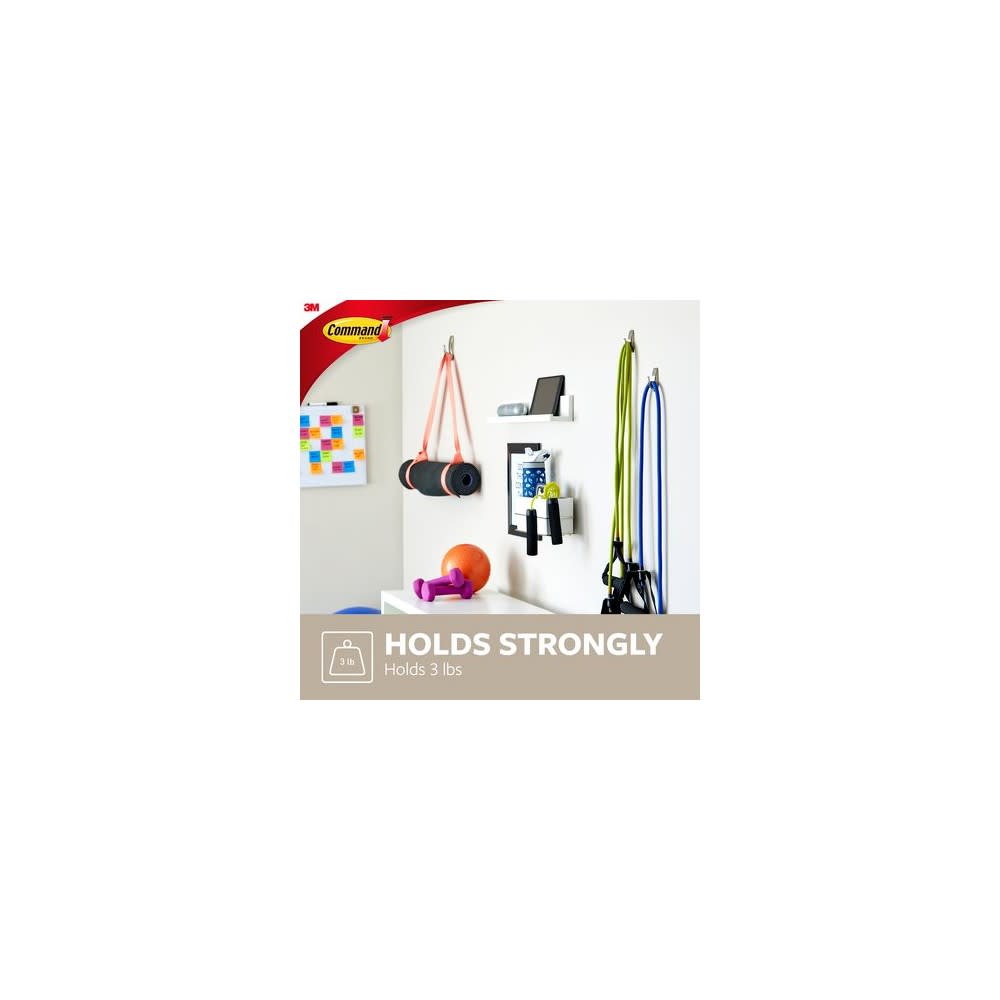 3M Command Medium Modern Reflections Brushed Nickel Metal Hook - Ascmtools