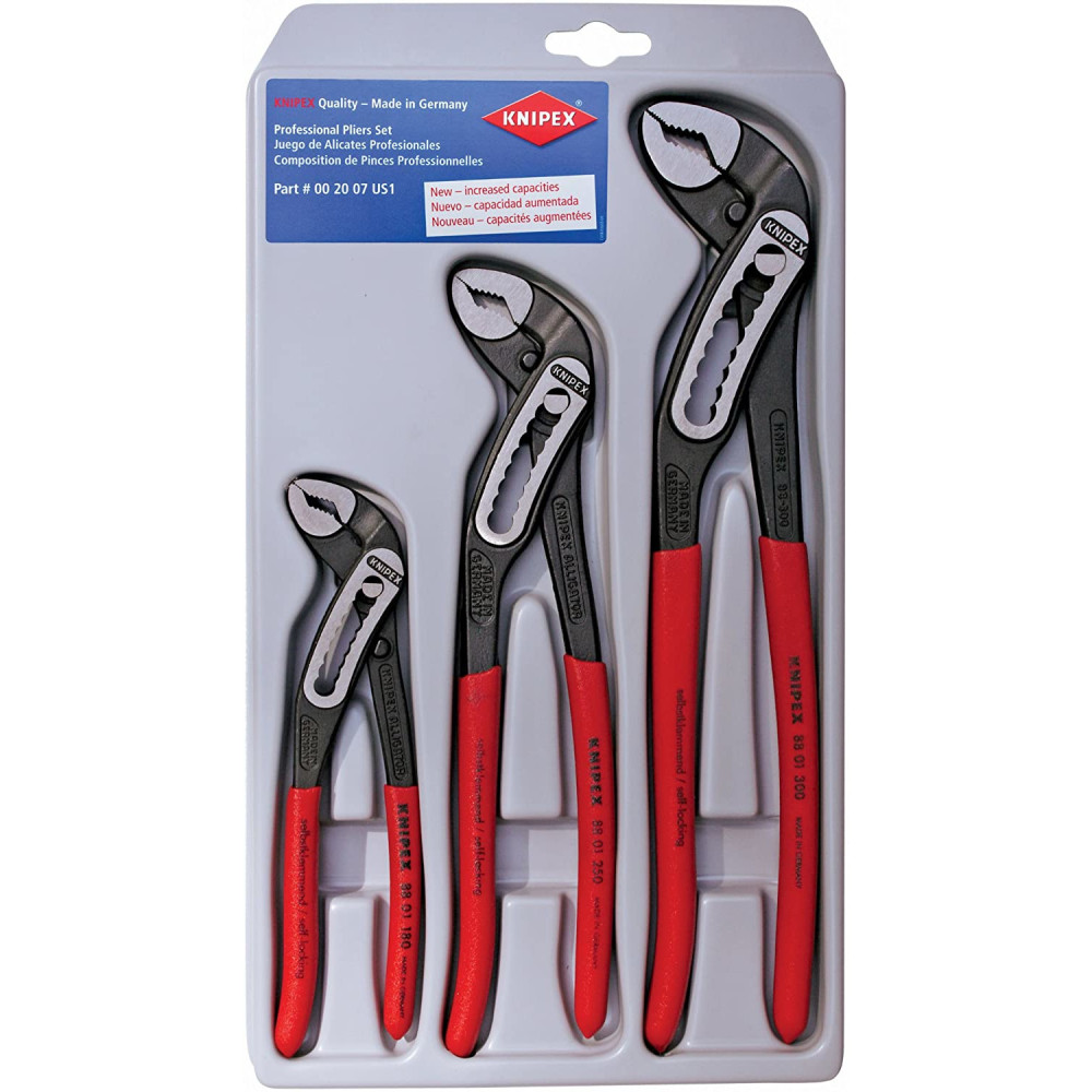 Knipex Alligator Water Pump Pliers Set 3pc - Ascmtools