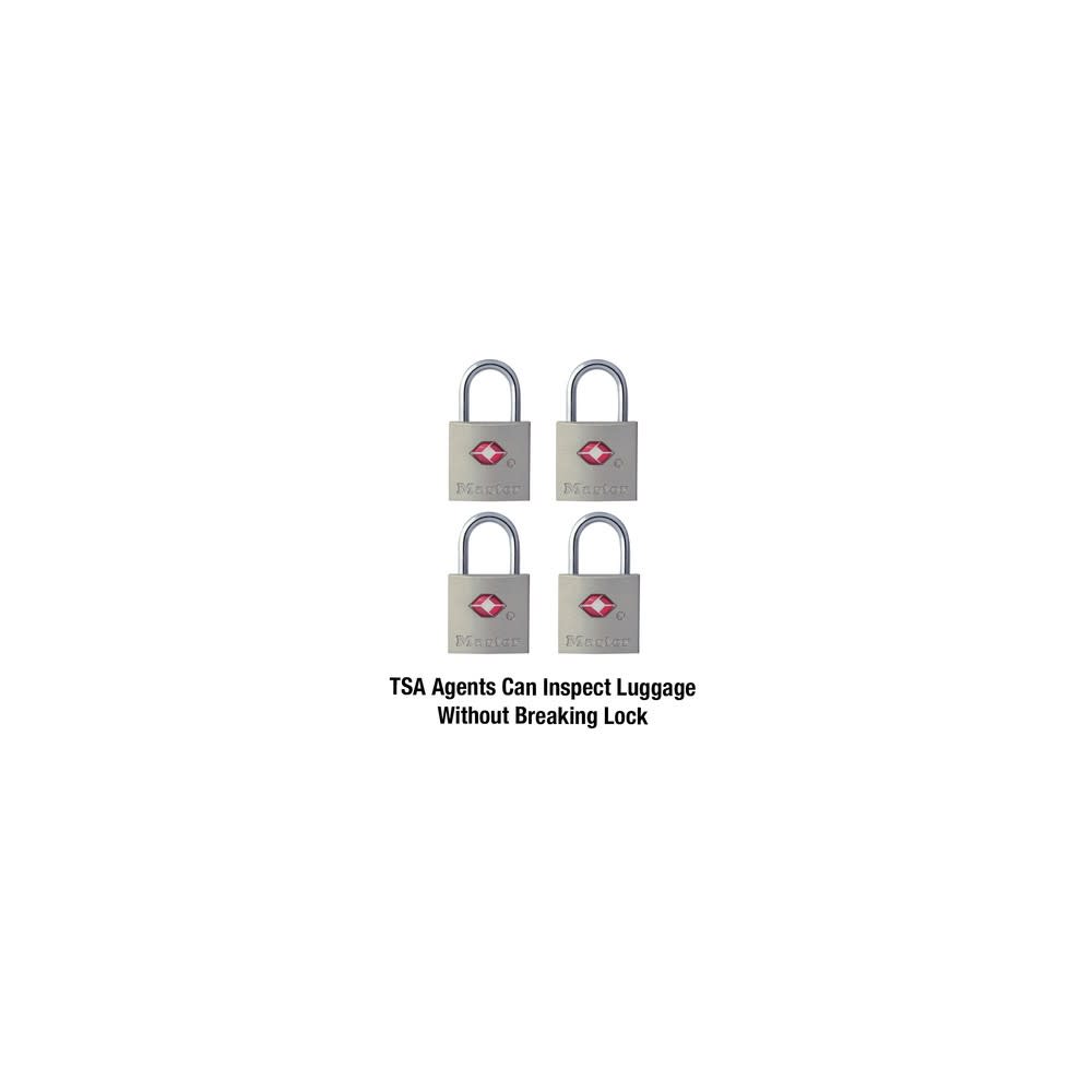 Master Lock Luggage Padlock 7/8″ Solid Metal TSA Accepted 4pk - Ascmtools