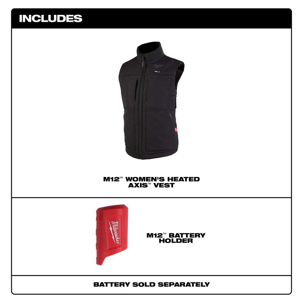 Milwaukee M12 Womens Heated AXIS Vest Bare Tool - Ascmtools