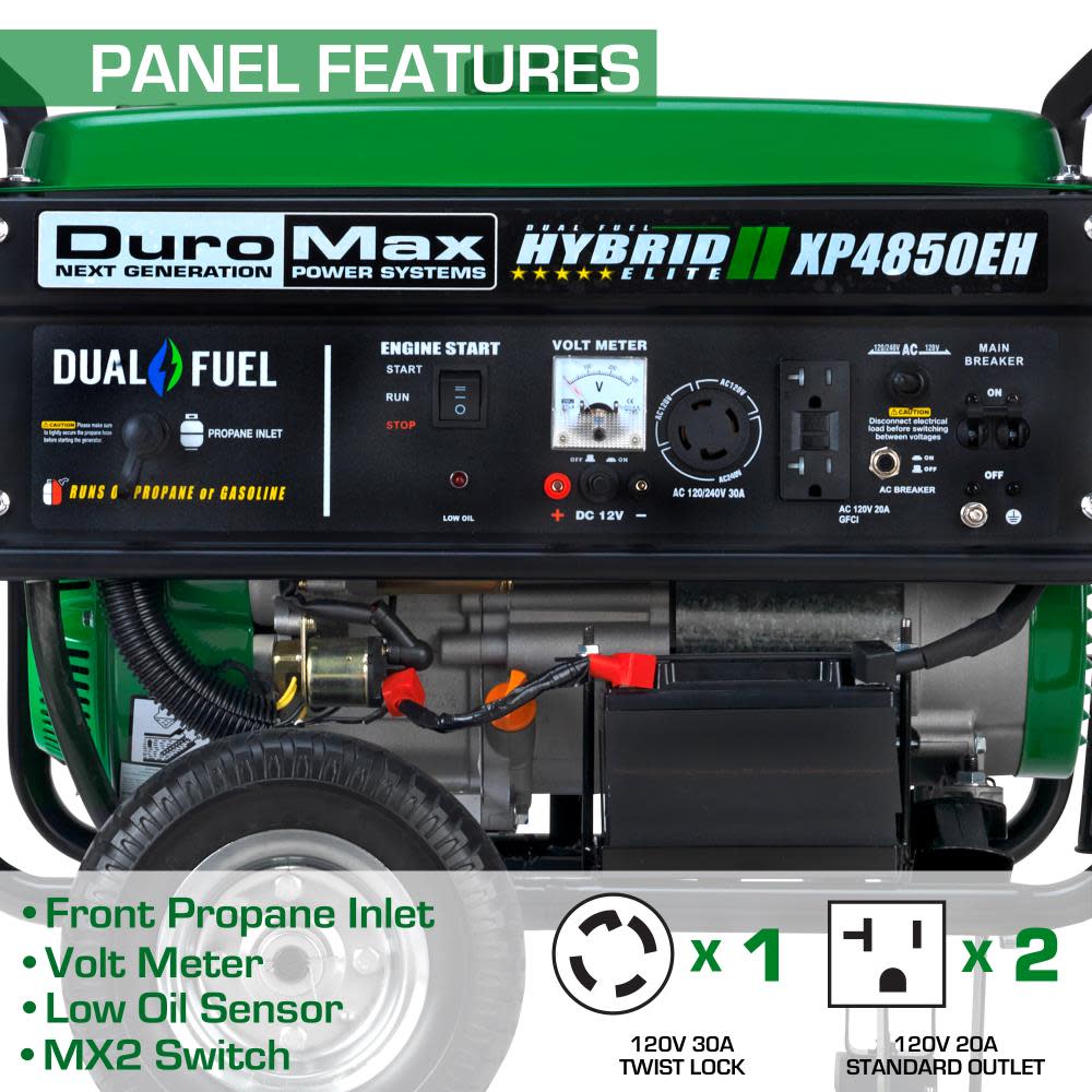 Duromax 4850-Watt Gasoline/Propane Portable Generator - Ascmtools