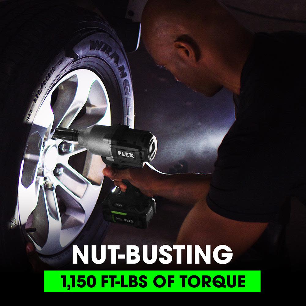 FLEX 24V 1/2-In. High Torque Impact Wrench Kit - Ascmtools