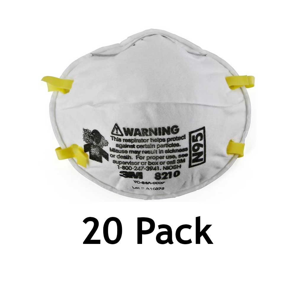 3M 8210 N95 Safety Mask Disposable 20 Pack - Ascmtools