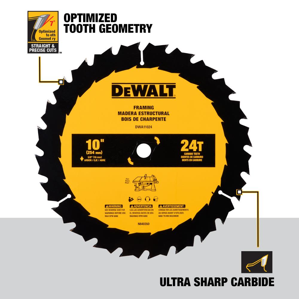 DEWALT Circular Saw Blade 10″ 24T - Ascmtools