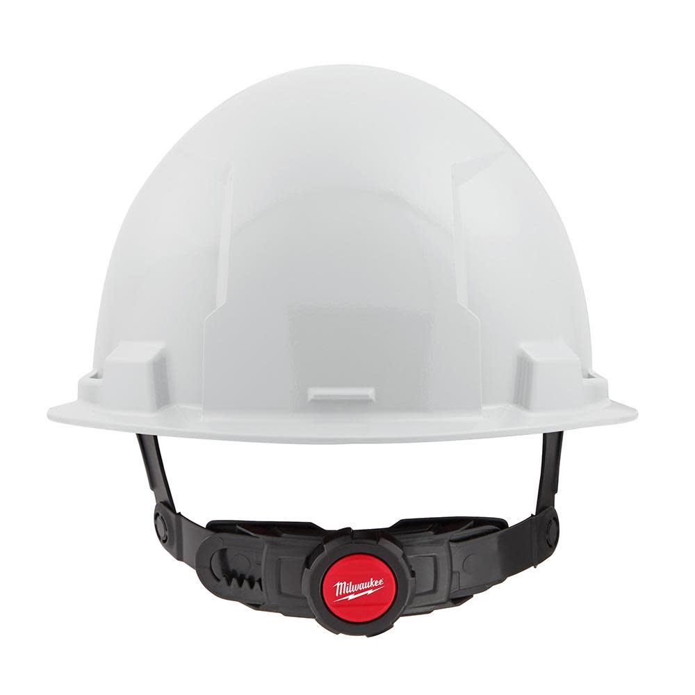 Milwaukee White Front Brim Hard Hat with 6pt Ratcheting Suspension Type 1 Class E - Ascmtools