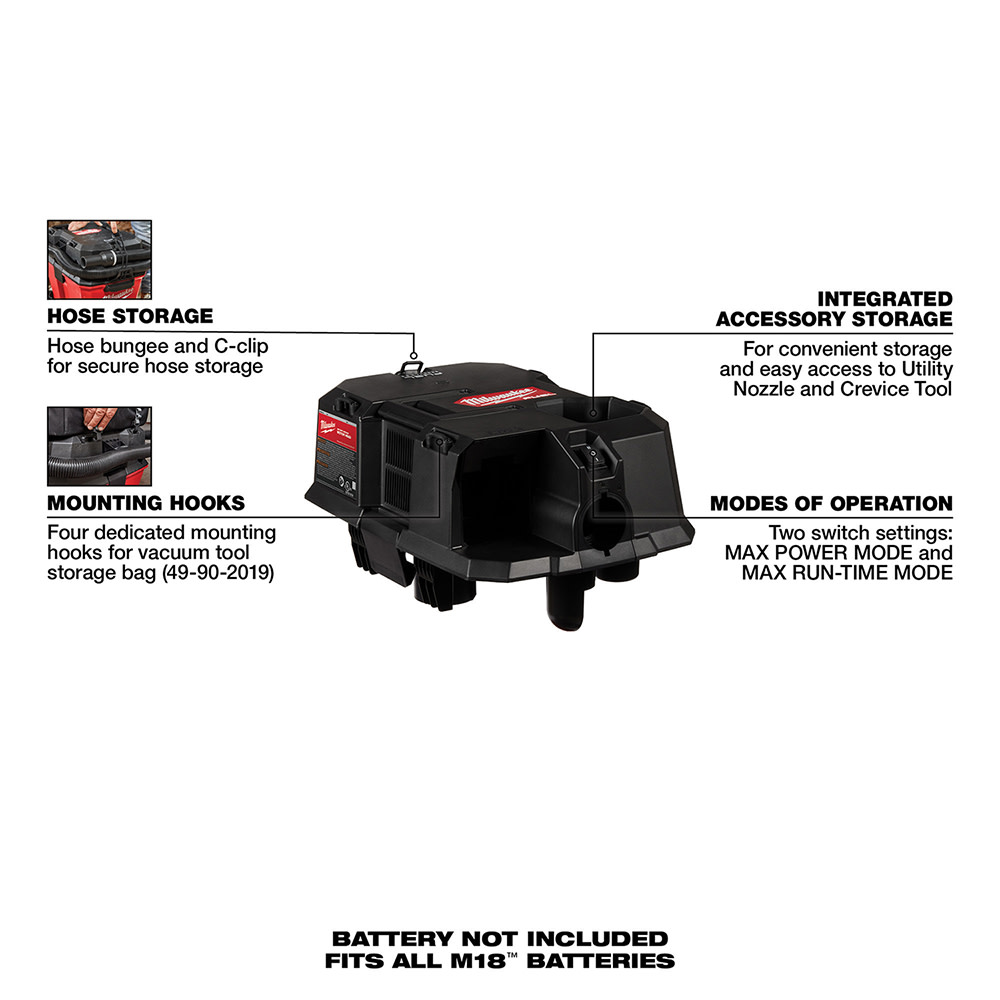 Milwaukee M18 FUEL Wet/Dry Vacuum Motor Head Bare Tool - Ascmtools