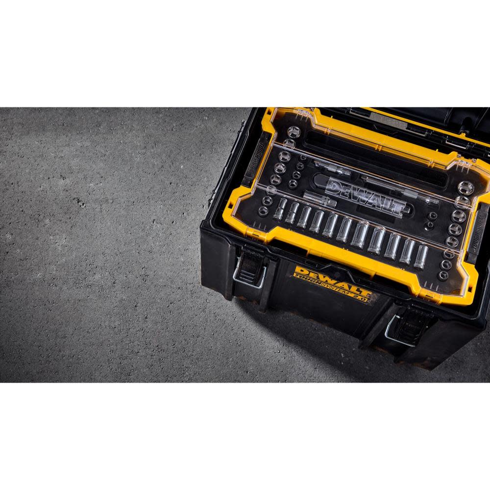 DEWALT Socket & Ratchet 37pc Set with TOUGHSYSTEM 2.0 Shallow Tool Tray - Ascmtools