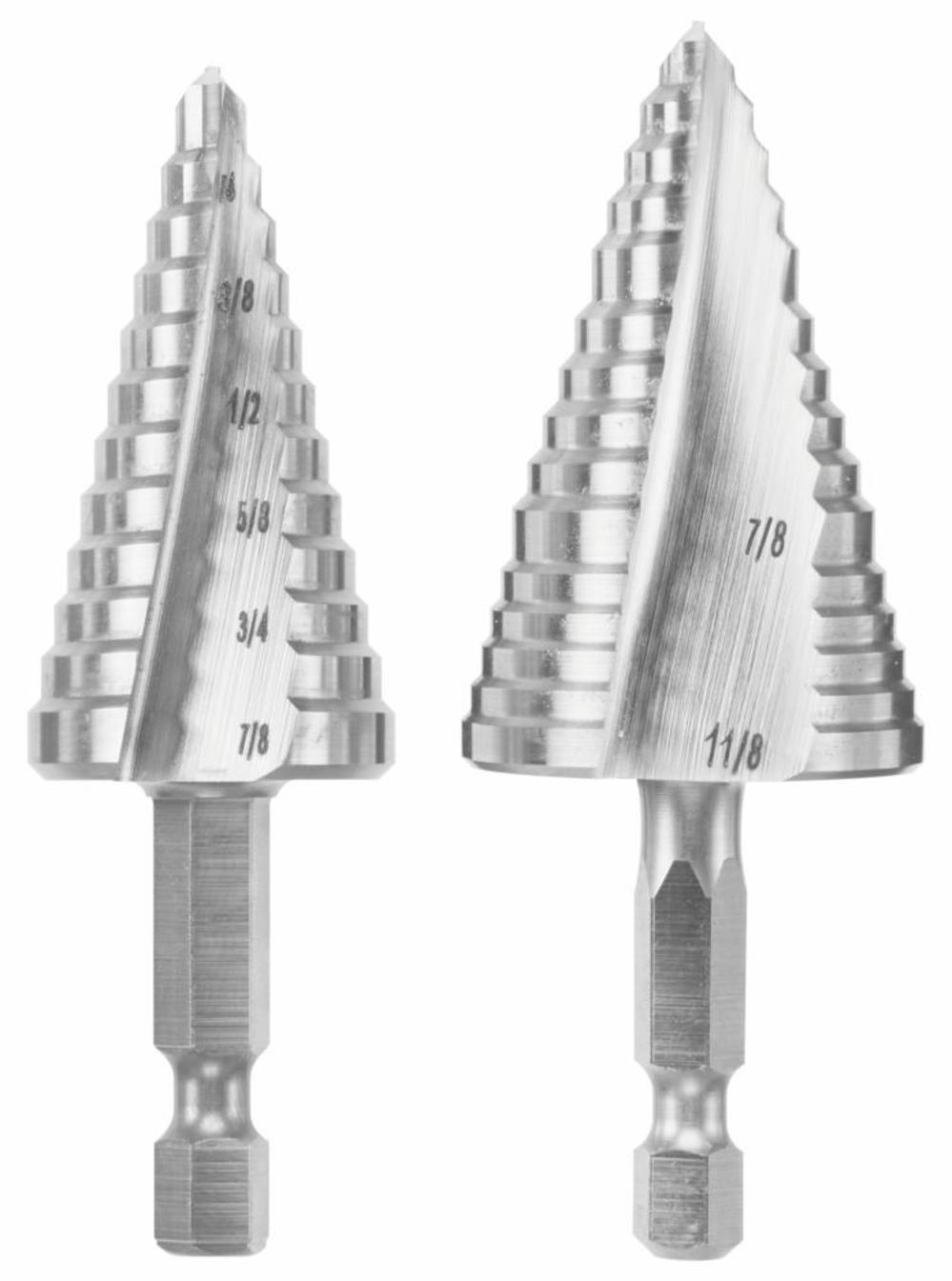 Bosch High Speed Steel Impact Tough Turbo Step Drill Bit Set 2pc - Ascmtools